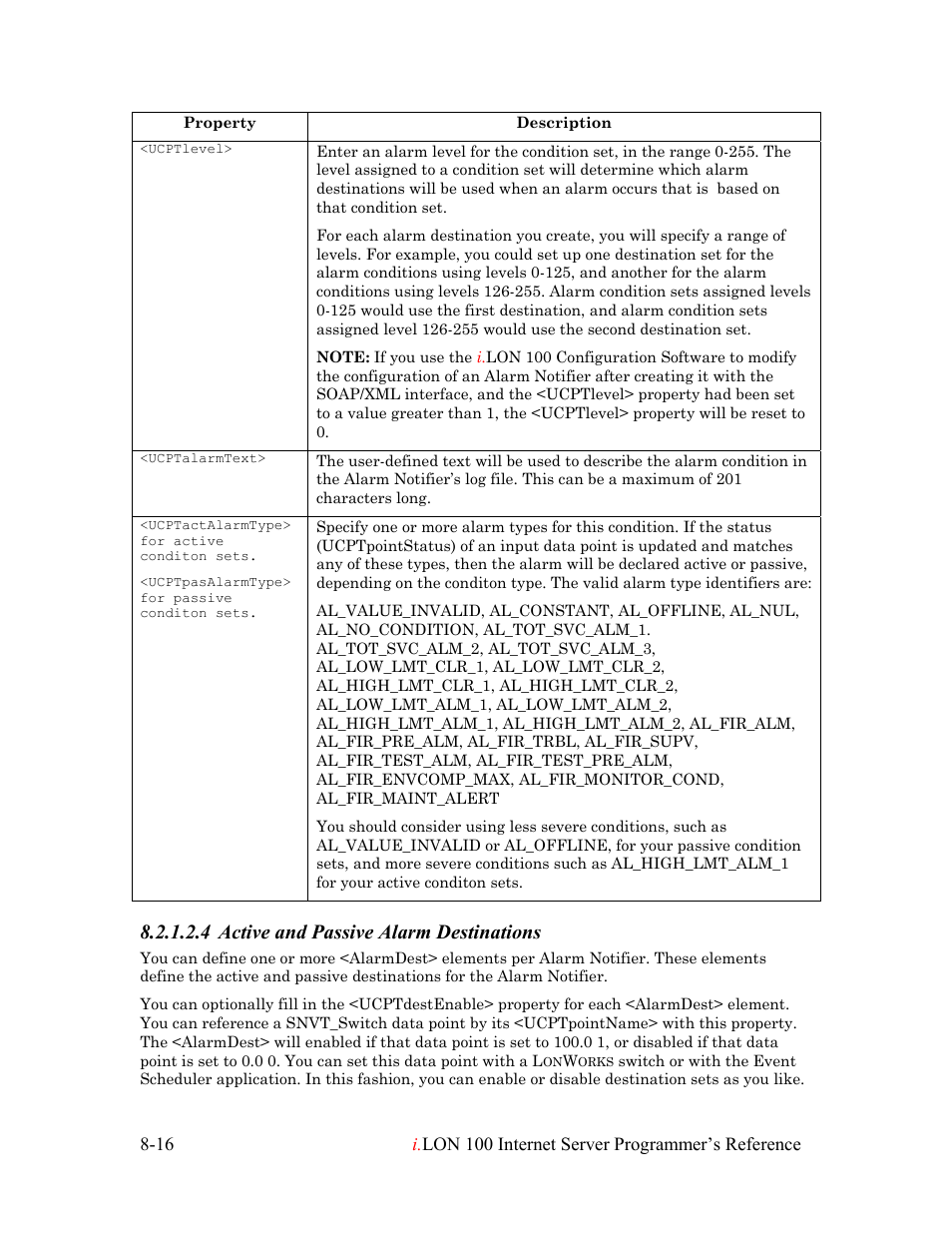 4 active and passive alarm destinations | Echelon i.LON 100 e2 Internet Server User Manual | Page 122 / 223