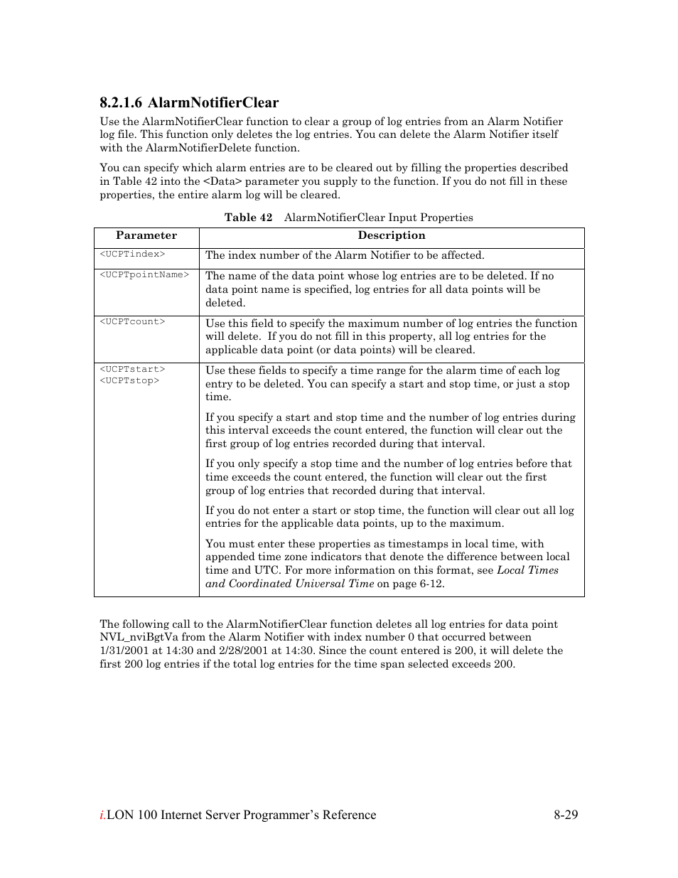 Alarmnotifierclear, Alarmnotifierclear -29, 6 alarmnotifierclear | Echelon i.LON 100 e2 Internet Server User Manual | Page 135 / 223