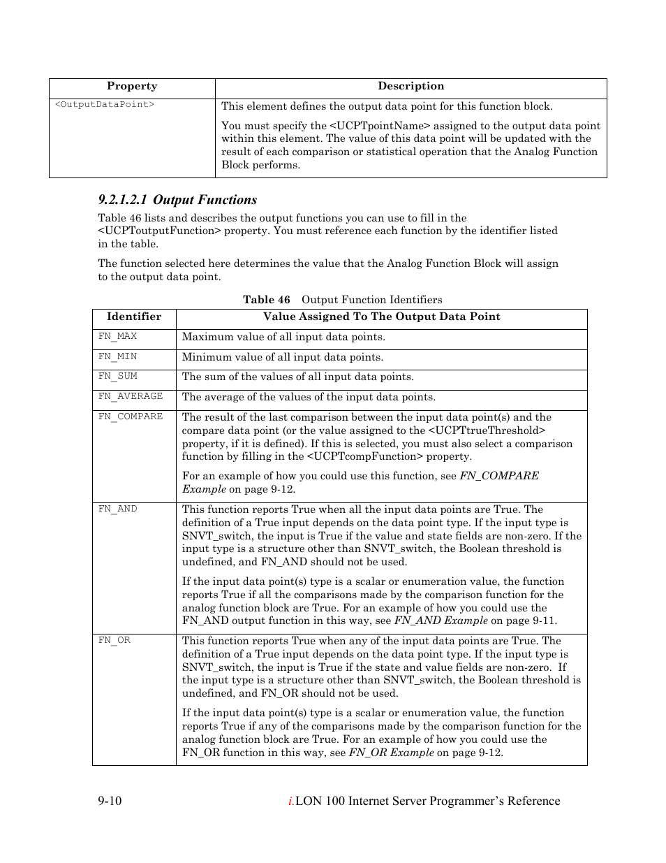 1 output functions | Echelon i.LON 100 e2 Internet Server User Manual | Page 147 / 223