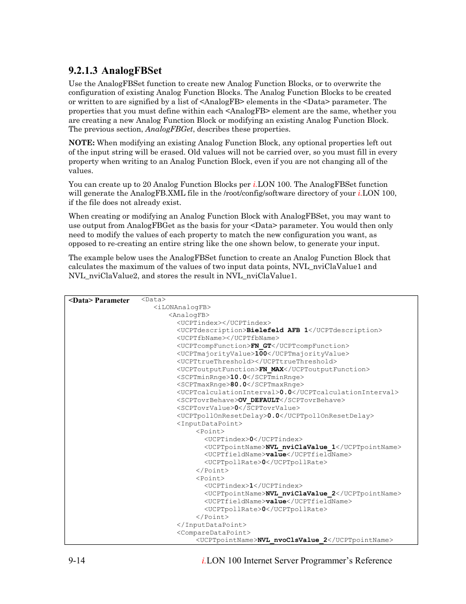 Analogfbset, Analogfbset -14, 3 analogfbset | Echelon i.LON 100 e2 Internet Server User Manual | Page 151 / 223