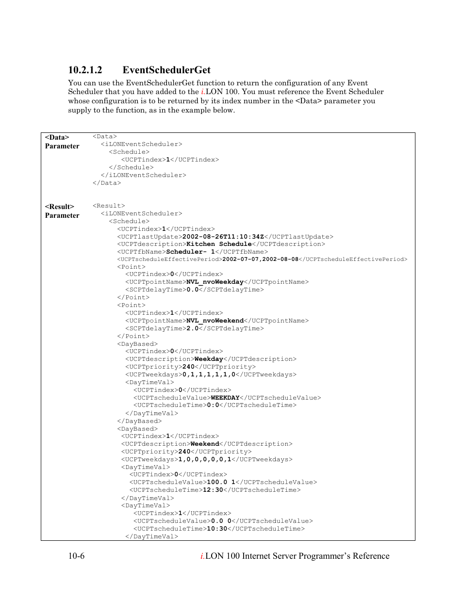 Eventschedulerget, Eventschedulerget -6, 2 eventschedulerget | Echelon i.LON 100 e2 Internet Server User Manual | Page 158 / 223