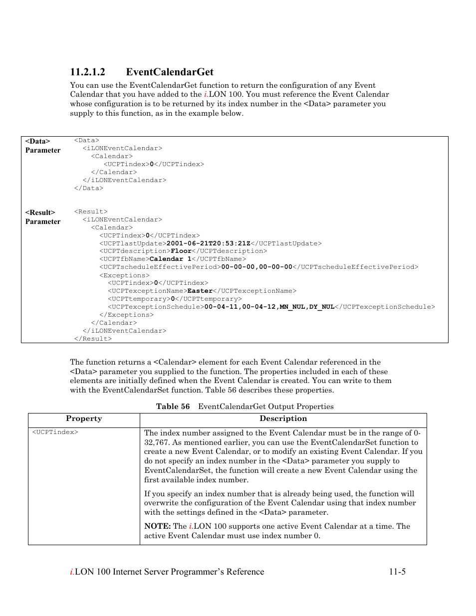 Eventcalendarget, Eventcalendarget -5, 2 eventcalendarget | Echelon i.LON 100 e2 Internet Server User Manual | Page 172 / 223