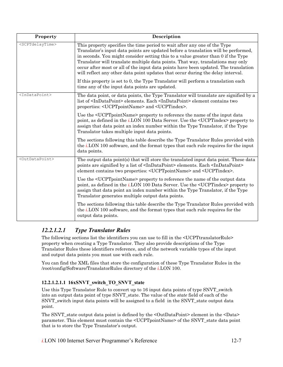 1 type translator rules | Echelon i.LON 100 e2 Internet Server User Manual | Page 187 / 223