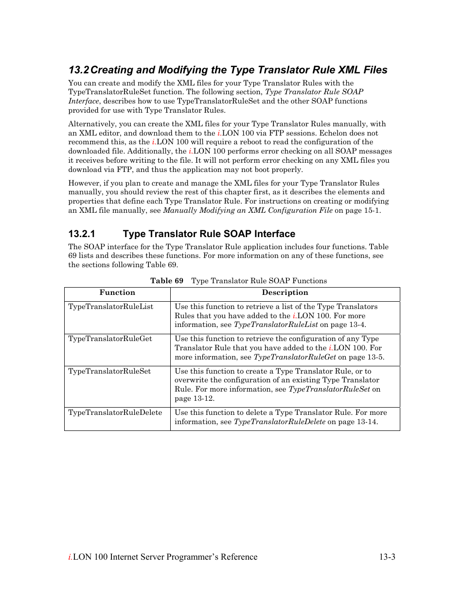 Type translator rule soap interface, Type translator rule soap interface -3, 1 type translator rule soap interface | Echelon i.LON 100 e2 Internet Server User Manual | Page 196 / 223