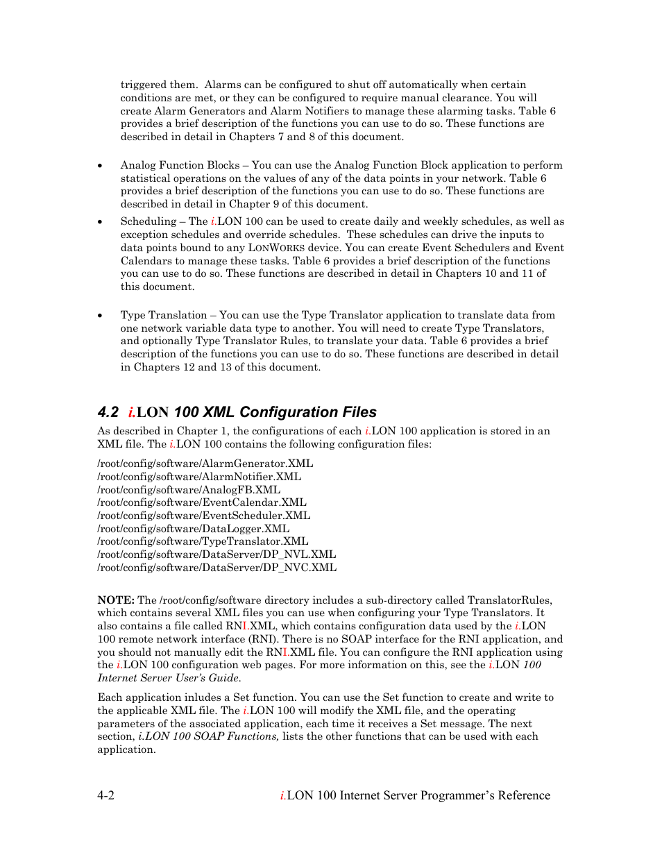 I.lon 100 xml configuration files, I.lon 100 xml configuration files -2, 2 i. lon 100 xml configuration files | Echelon i.LON 100 e2 Internet Server User Manual | Page 32 / 223