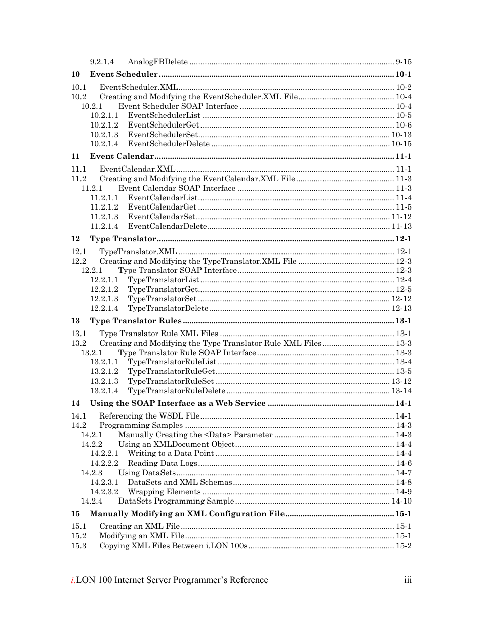 Echelon i.LON 100 e2 Internet Server User Manual | Page 5 / 223