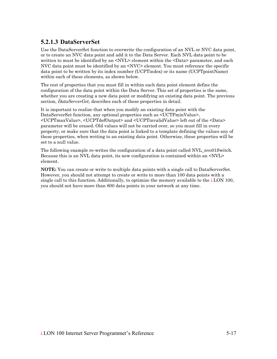 Dataserverset, Dataserverset -17, 3 dataserverset | Echelon i.LON 100 e2 Internet Server User Manual | Page 61 / 223