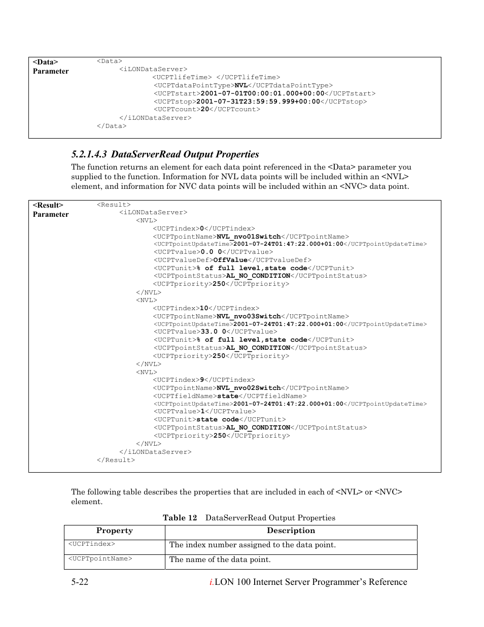 3 dataserverread output properties | Echelon i.LON 100 e2 Internet Server User Manual | Page 66 / 223