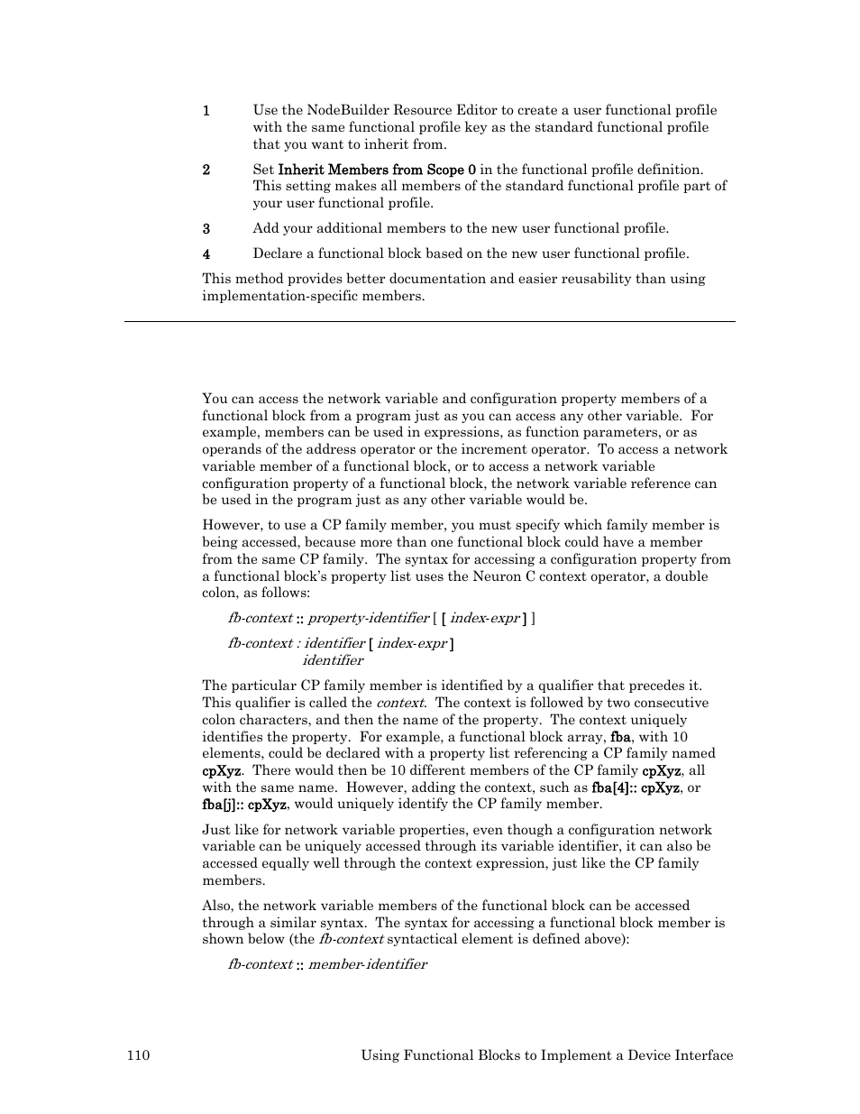 110 and | Echelon Neuron C User Manual | Page 122 / 268