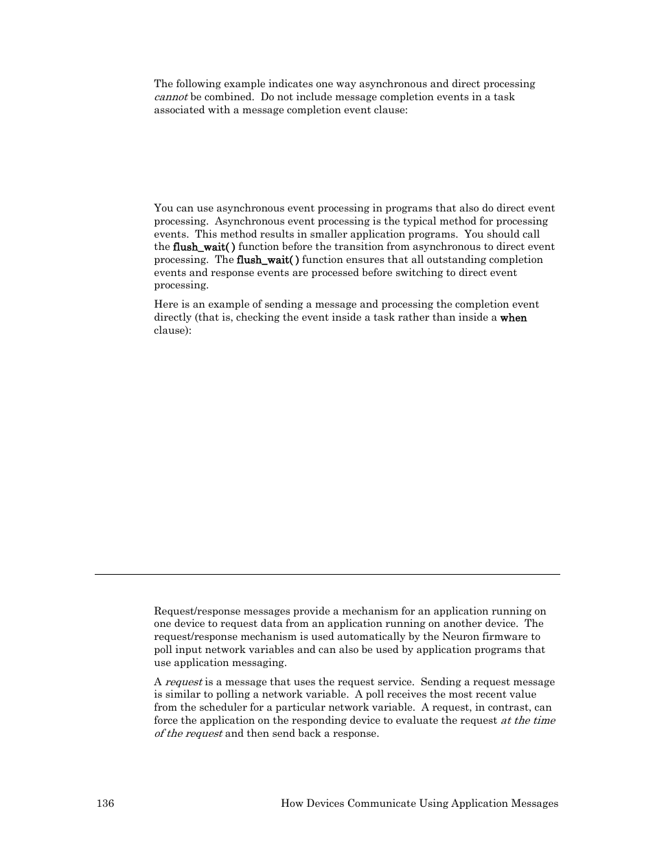 Using the request/response mechanism, Using the, Request/response mechanism | 136). if you | Echelon Neuron C User Manual | Page 148 / 268