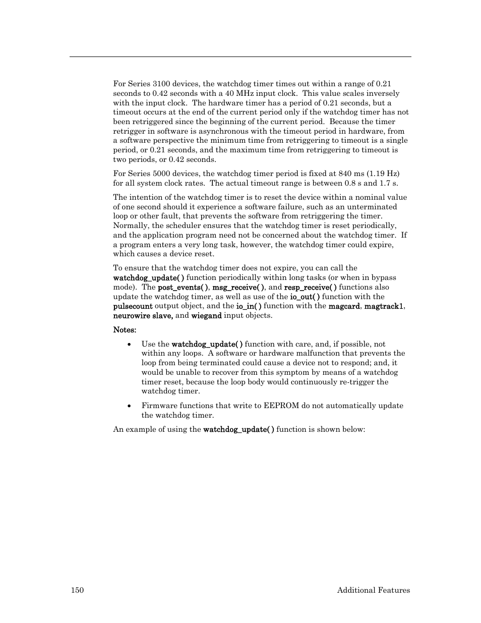 Watchdog timer | Echelon Neuron C User Manual | Page 162 / 268