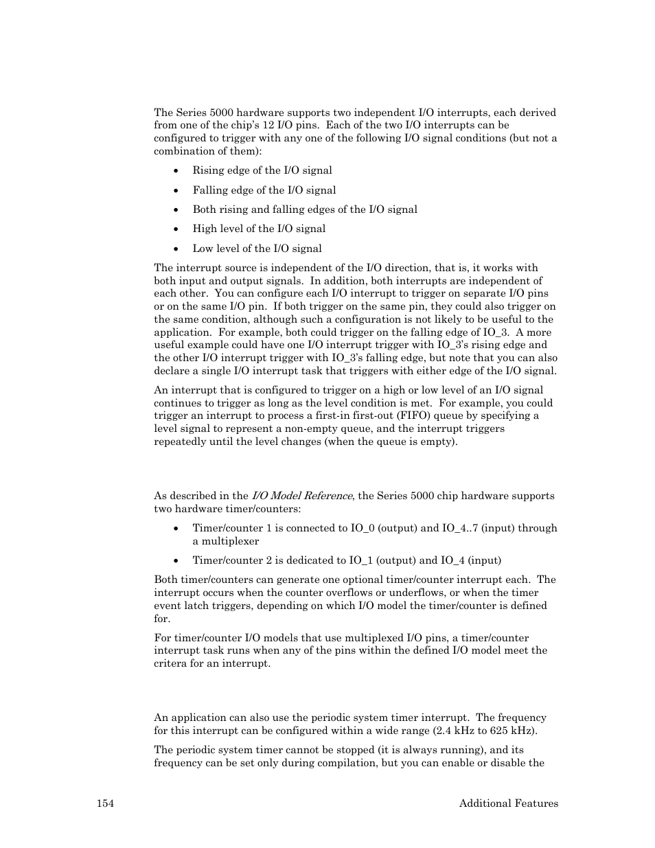 I/o interrupts, Timer/counter interrupts, Periodic system timer interrupts | Echelon Neuron C User Manual | Page 166 / 268