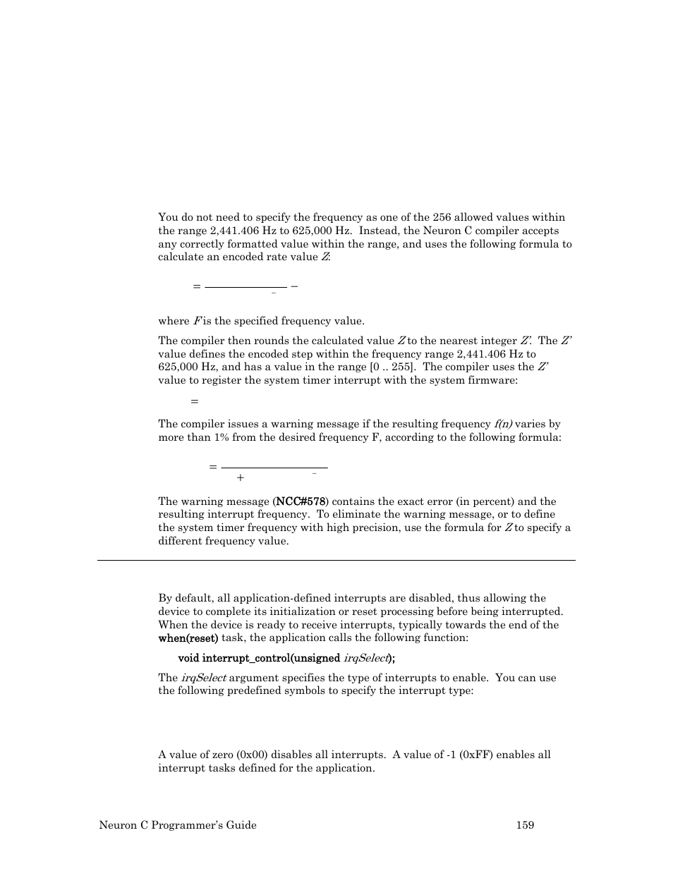 Controlling interrupts, Ge 159 | Echelon Neuron C User Manual | Page 171 / 268