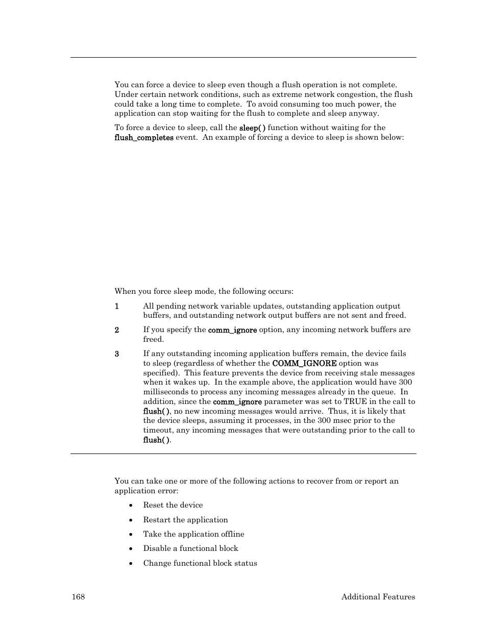 Forced sleep, Error handling | Echelon Neuron C User Manual | Page 180 / 268