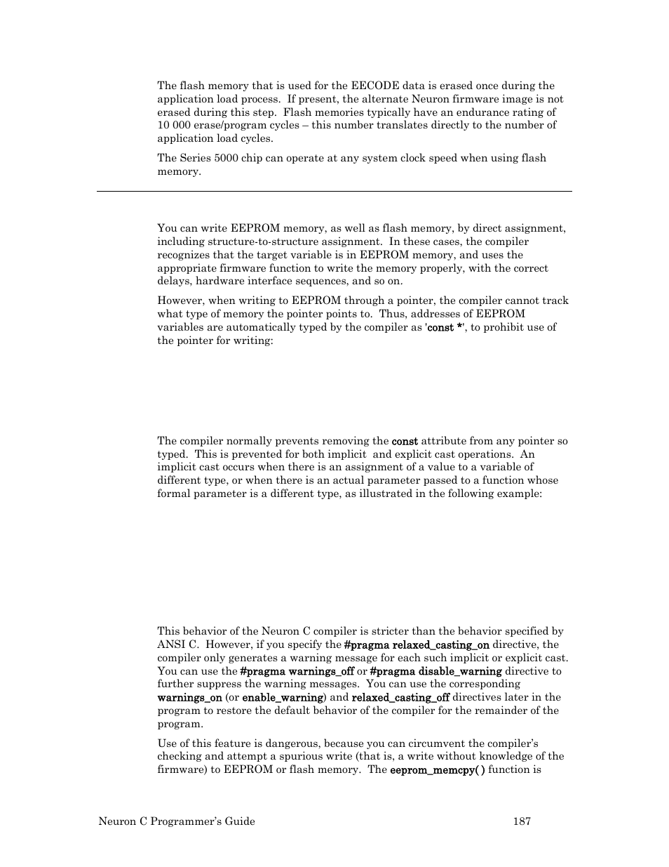 The eeprom_memcpy( ) function | Echelon Neuron C User Manual | Page 199 / 268