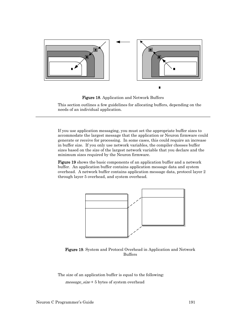 Buffer size, Application buffer size | Echelon Neuron C User Manual | Page 203 / 268