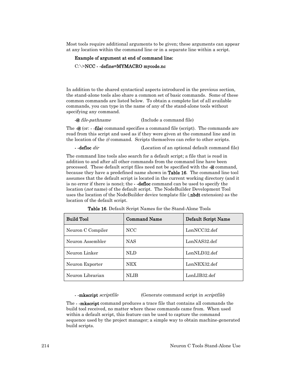 Common set of basic commands | Echelon Neuron C User Manual | Page 226 / 268