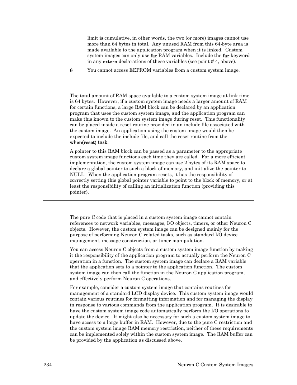 Providing a large ram space, Performing neuron c functions, Ge 234 for | Echelon Neuron C User Manual | Page 246 / 268