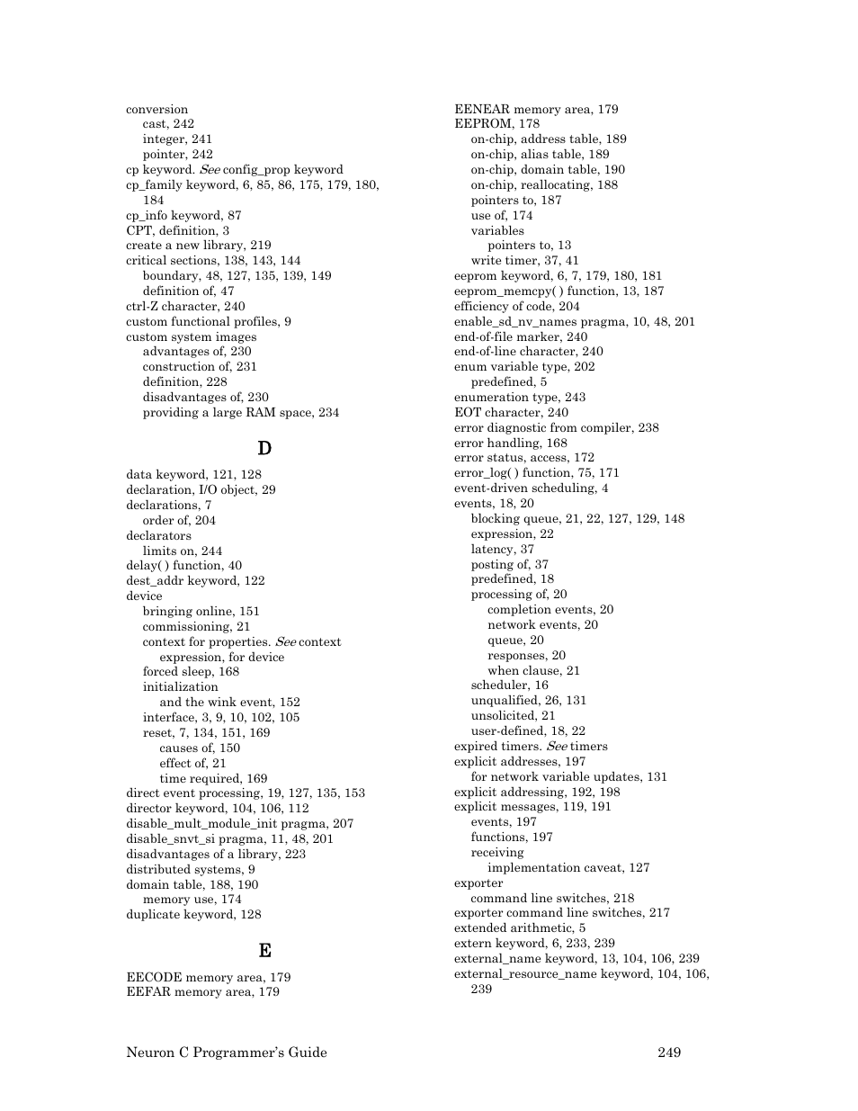 Echelon Neuron C User Manual | Page 261 / 268