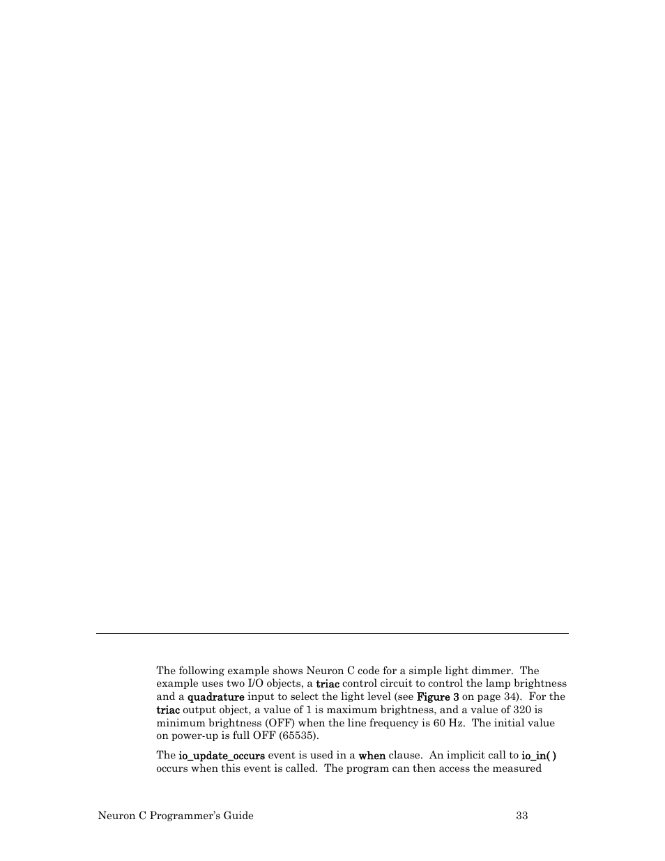 Example 2: simple light dimmer interface | Echelon Neuron C User Manual | Page 45 / 268