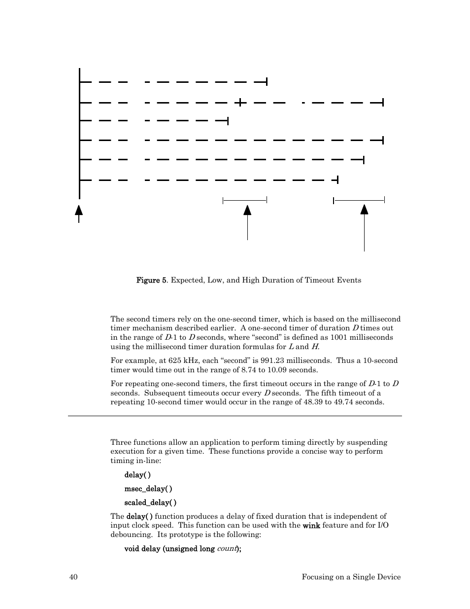 Accuracy of second timers, Delay functions, Time started here | Echelon Neuron C User Manual | Page 52 / 268