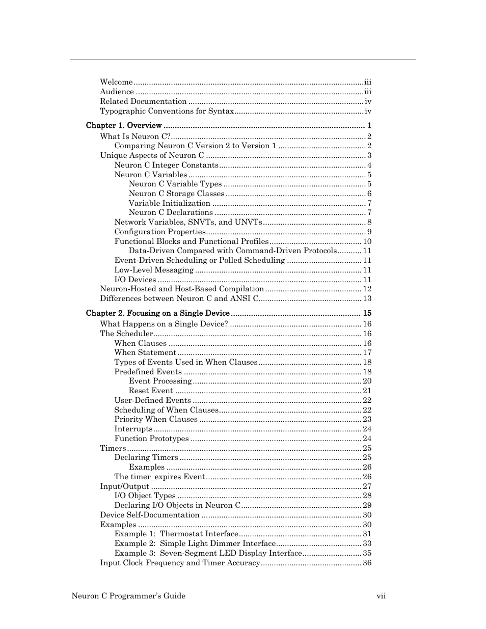 Echelon Neuron C User Manual | Page 7 / 268