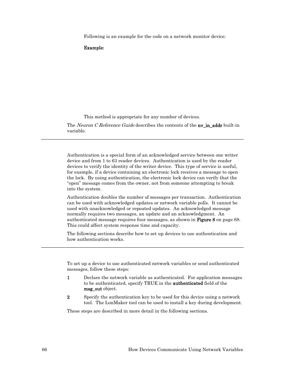 Authentication, Setting up devices to use authentication | Echelon Neuron C User Manual | Page 78 / 268