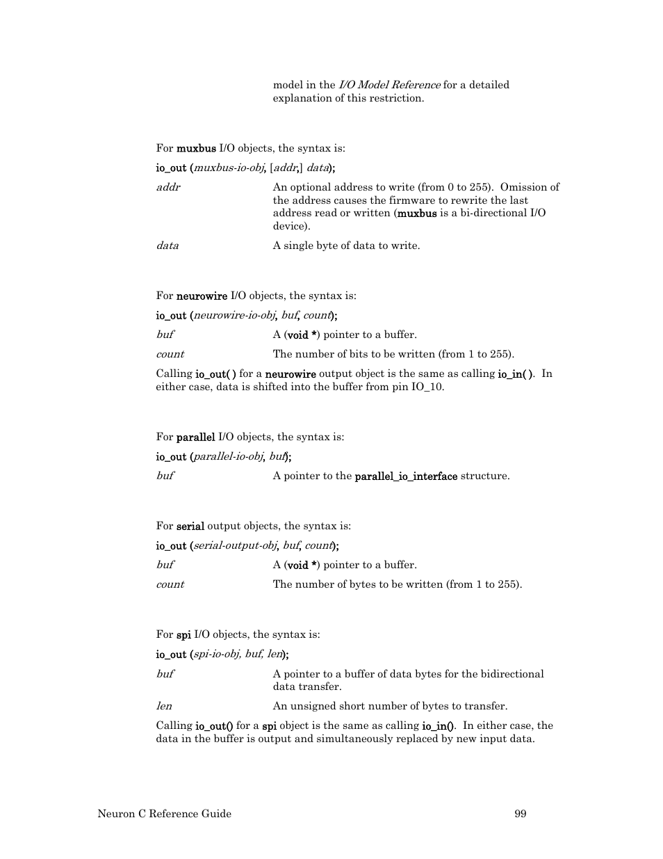 Muxbus, Neurowire, Parallel | Serial | Echelon Neuron C User Manual | Page 119 / 267