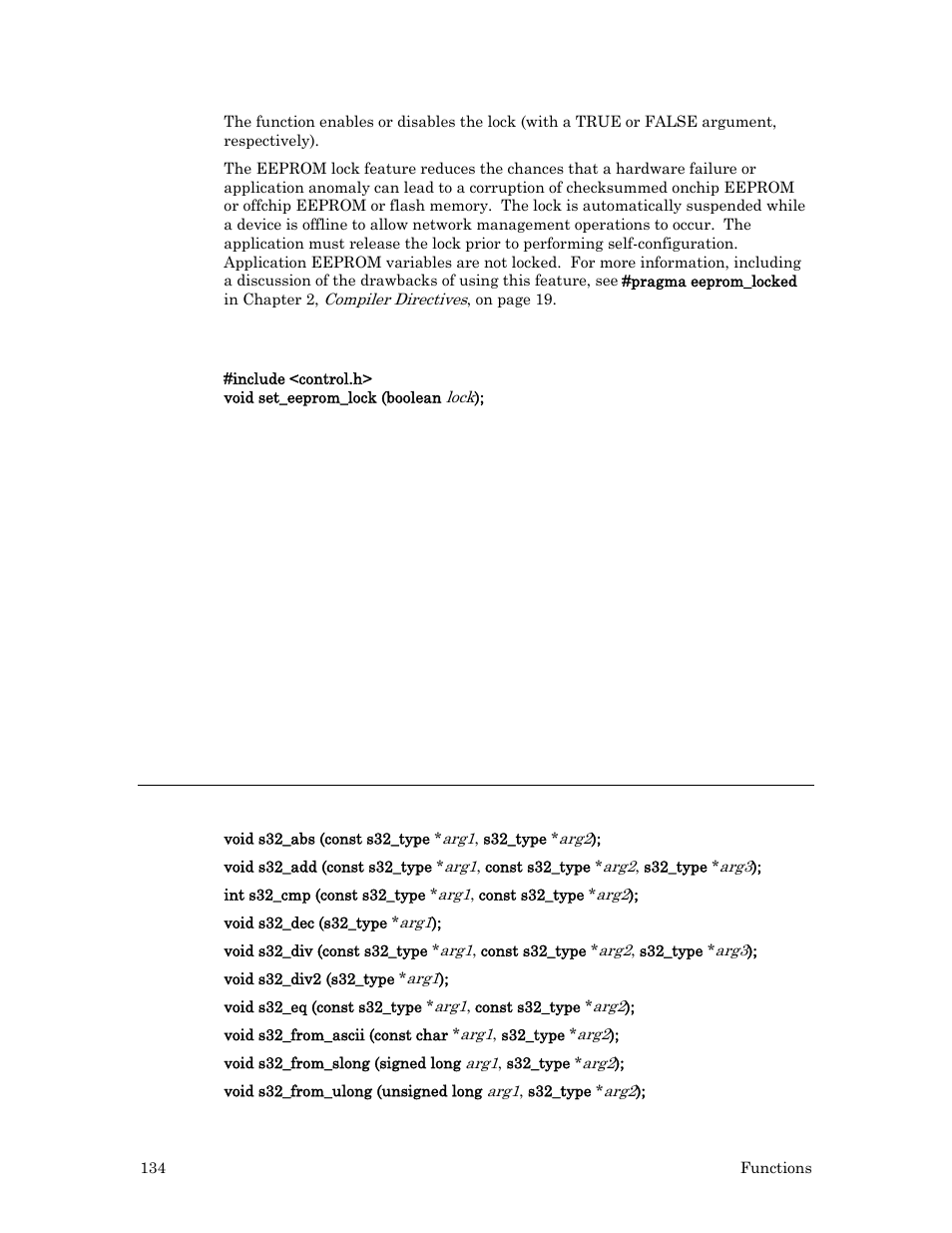 Syntax, Example, Signed 32-bit arithmetic support functions | Echelon Neuron C User Manual | Page 154 / 267