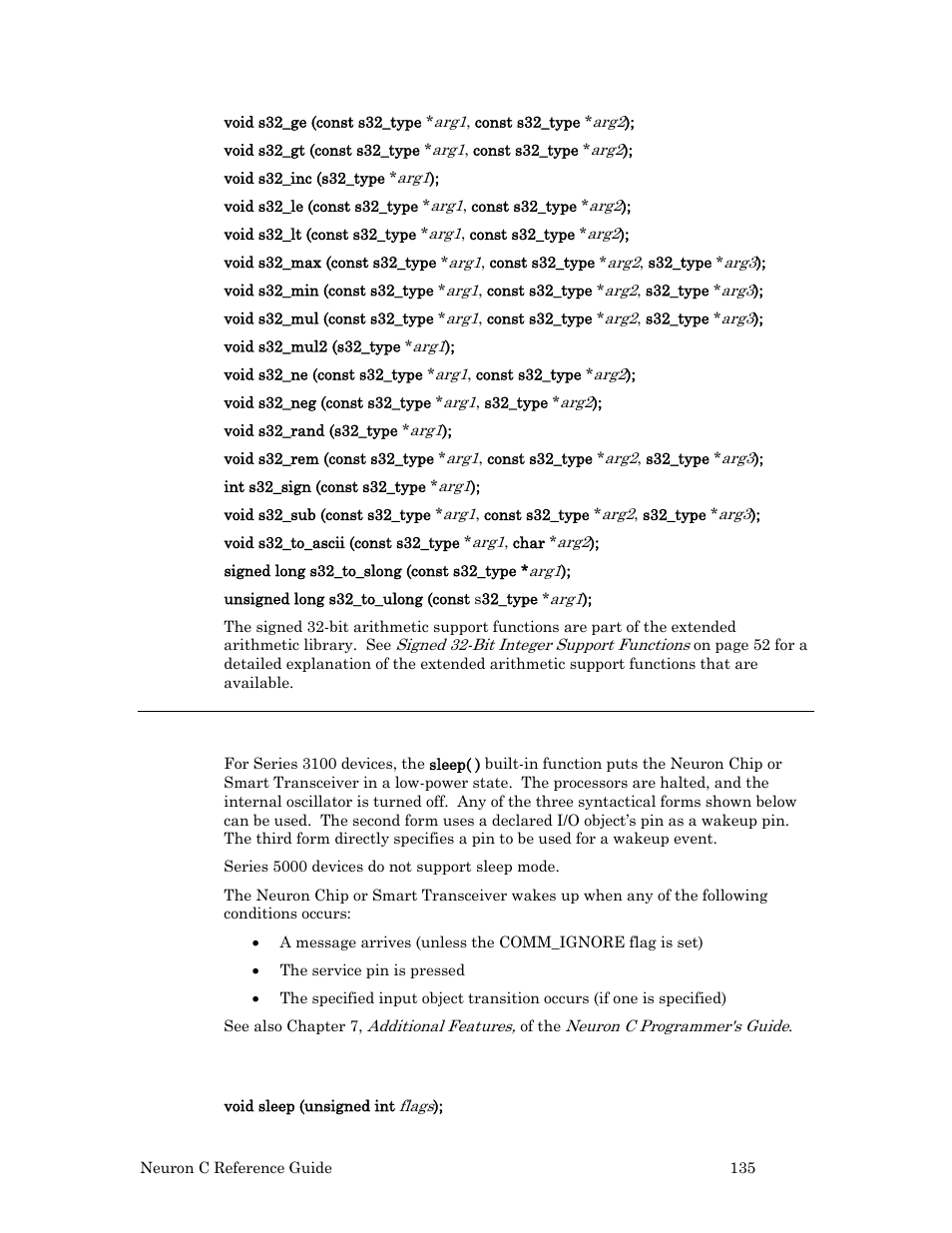 Sleep( ) built-in function, Syntax | Echelon Neuron C User Manual | Page 155 / 267