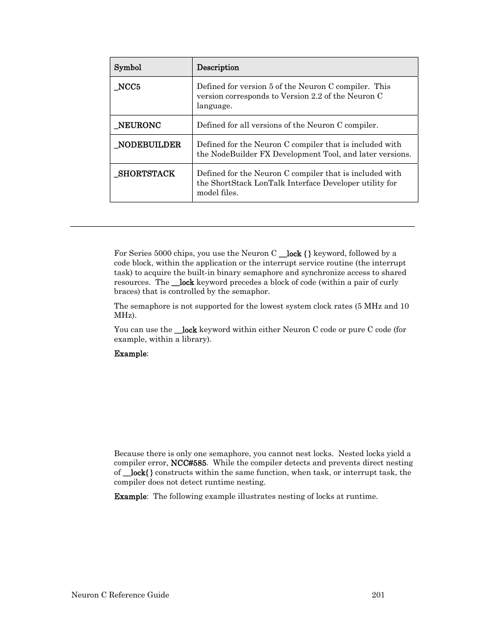 Built-in semaphore | Echelon Neuron C User Manual | Page 221 / 267