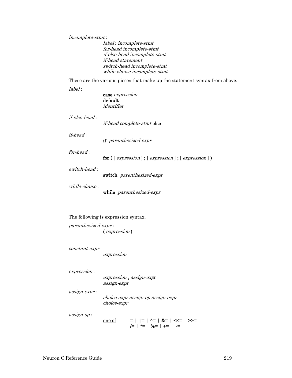 Expressions | Echelon Neuron C User Manual | Page 239 / 267