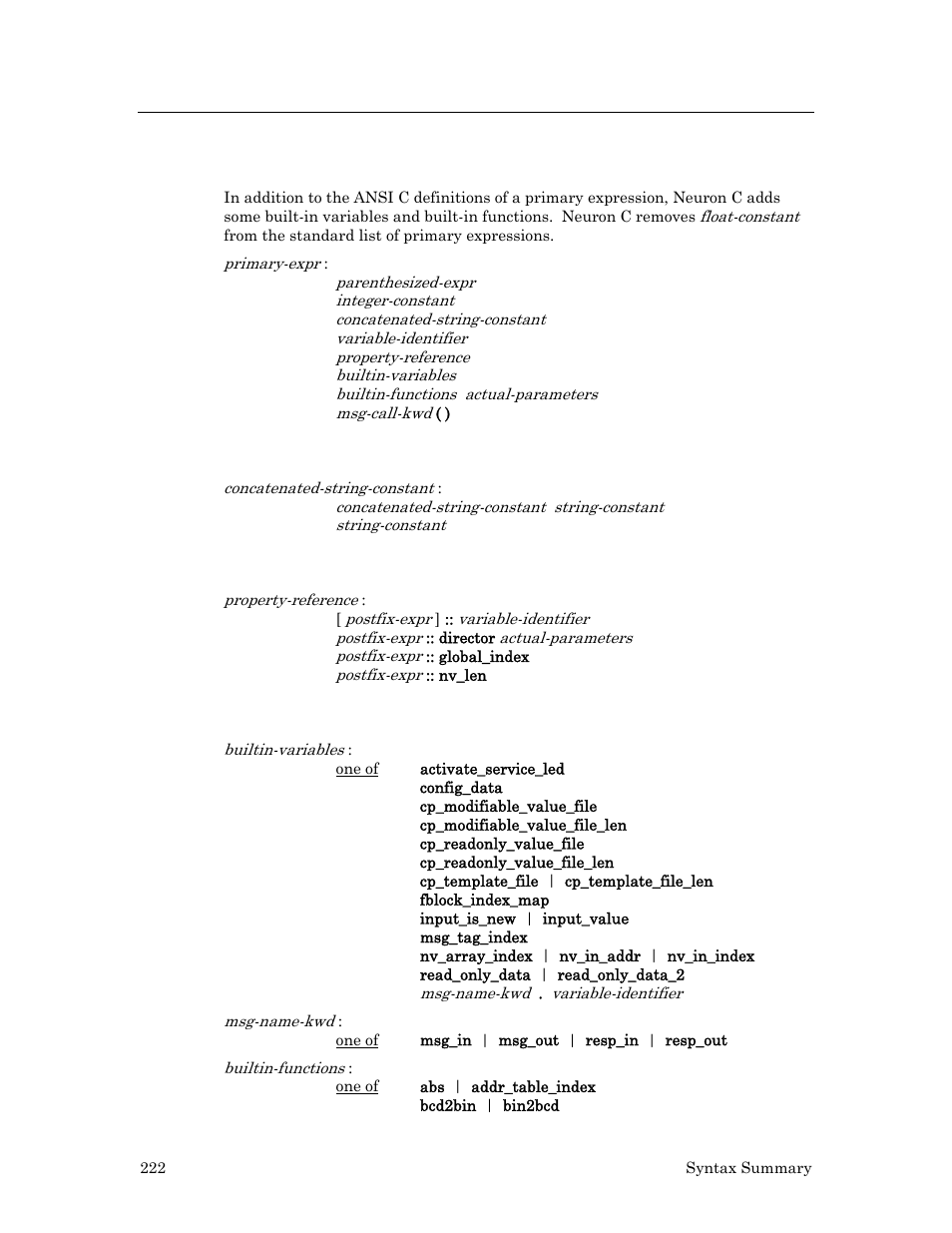 Echelon Neuron C User Manual | Page 242 / 267