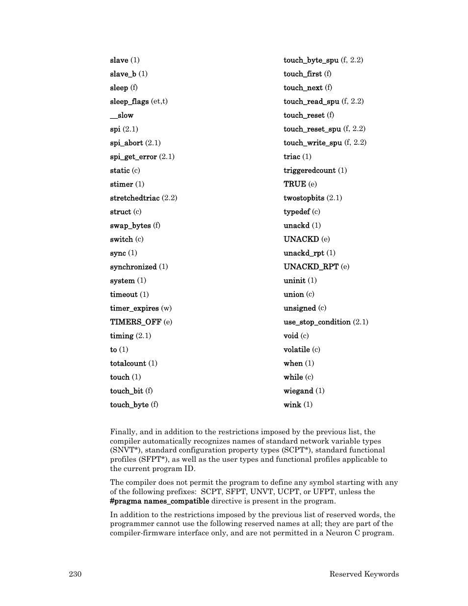 Echelon Neuron C User Manual | Page 250 / 267