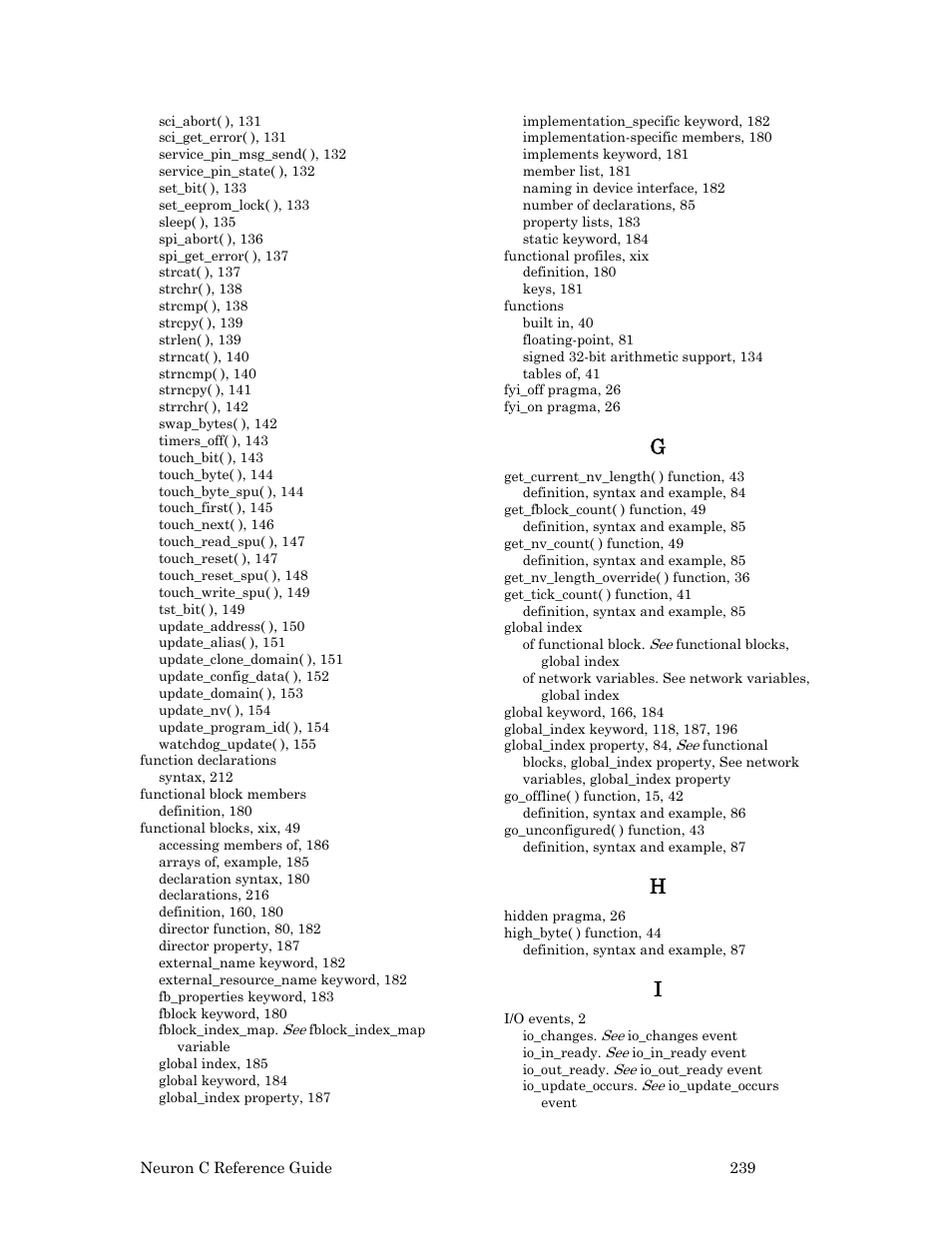 Echelon Neuron C User Manual | Page 259 / 267