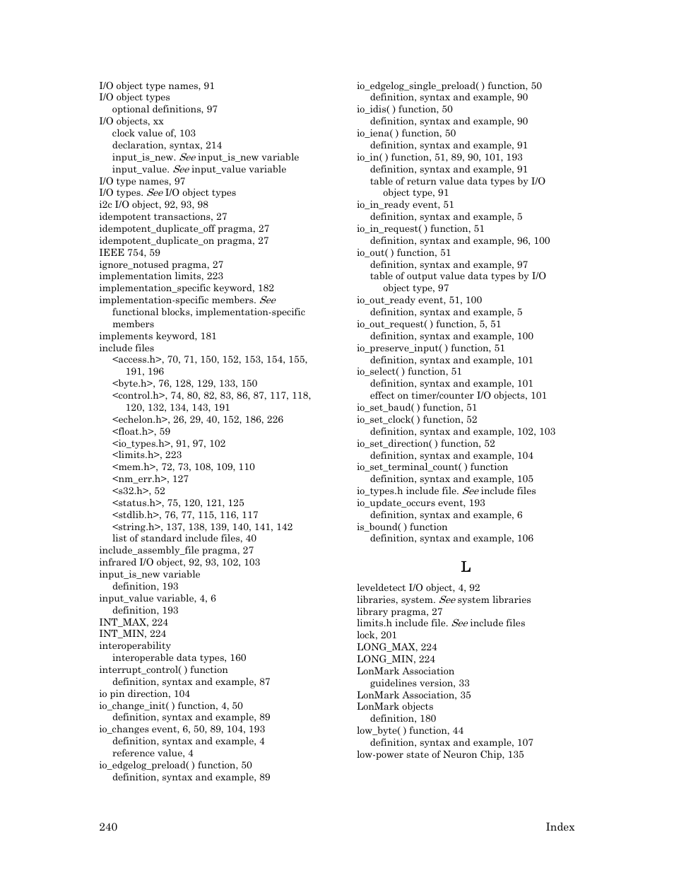 Echelon Neuron C User Manual | Page 260 / 267