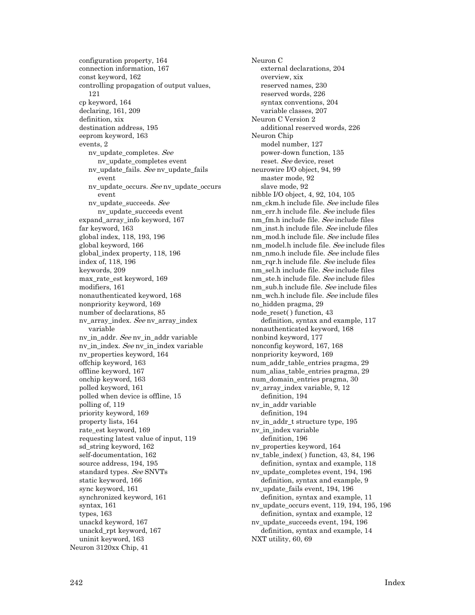 Echelon Neuron C User Manual | Page 262 / 267