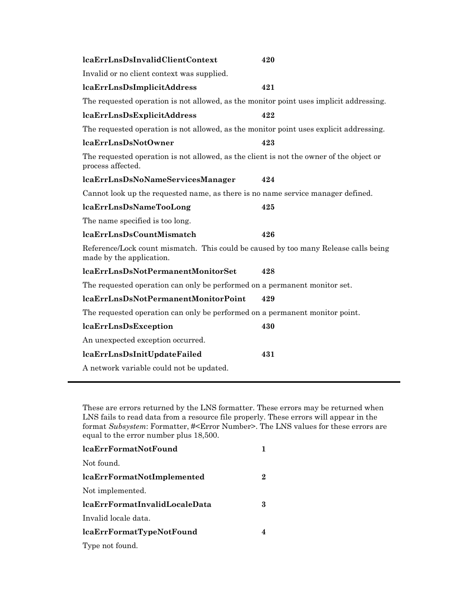 Formatter errors | Echelon OpenLNS User Manual | Page 1058 / 1081