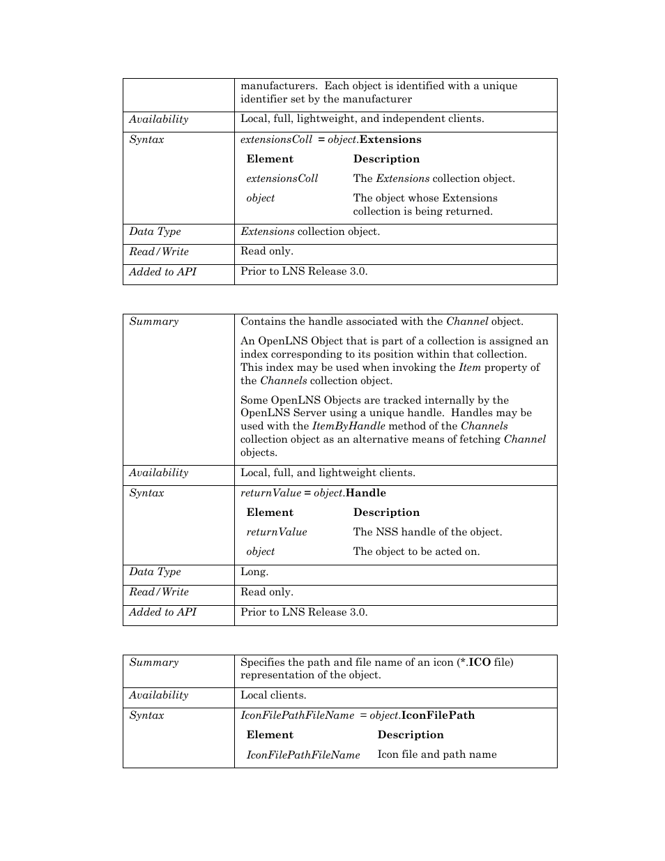 Handle, Iconfilepath | Echelon OpenLNS User Manual | Page 151 / 1081