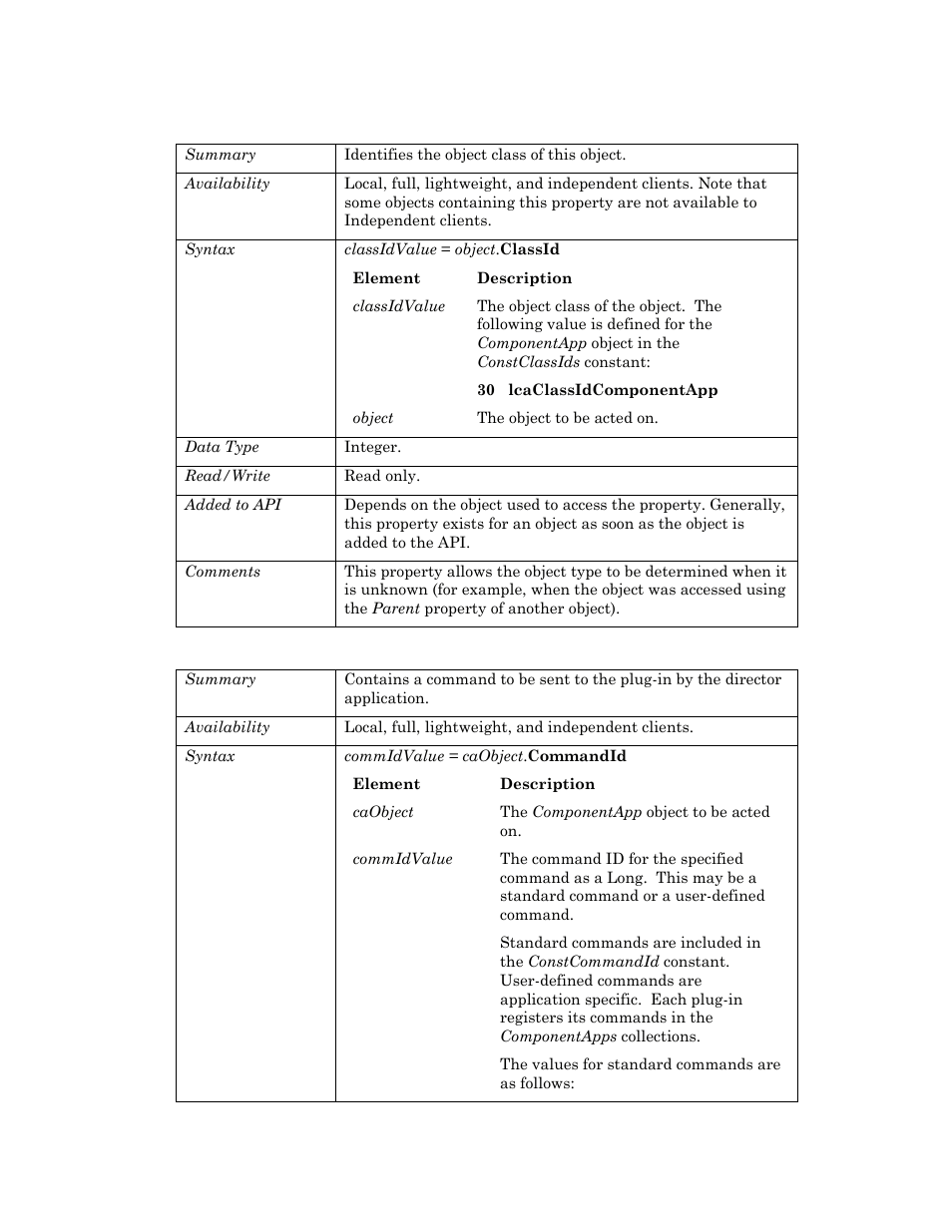 Classid, Commandid | Echelon OpenLNS User Manual | Page 166 / 1081