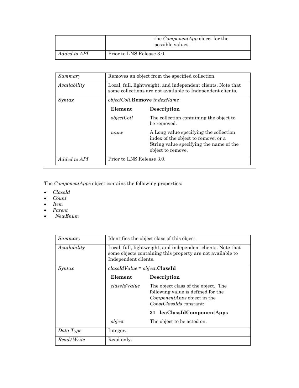 Remove, Properties, Classid | Echelon OpenLNS User Manual | Page 174 / 1081