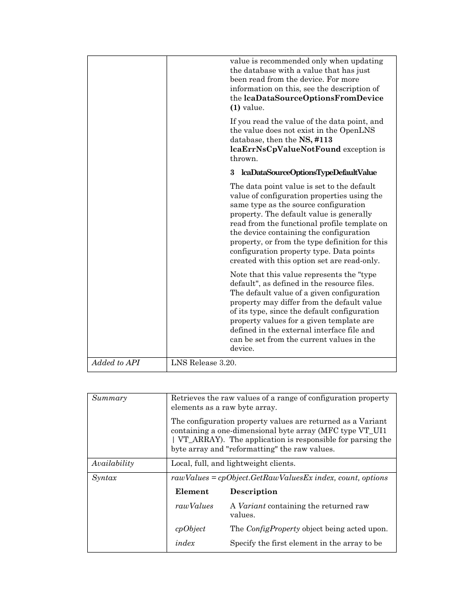 Getrawvaluesex | Echelon OpenLNS User Manual | Page 184 / 1081