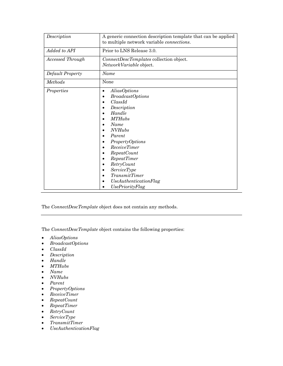 Methods, Properties | Echelon OpenLNS User Manual | Page 212 / 1081