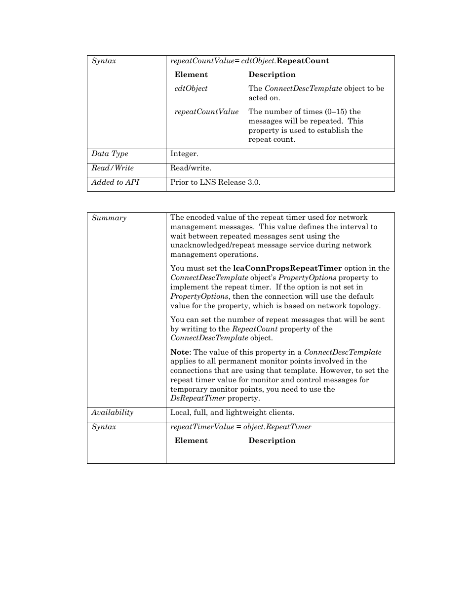 Repeattimer | Echelon OpenLNS User Manual | Page 221 / 1081