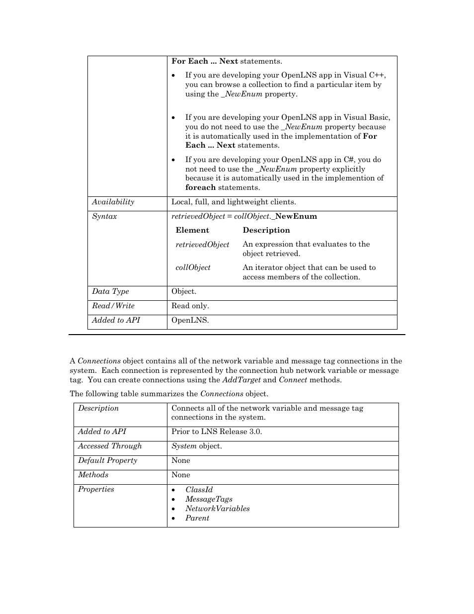 Connections | Echelon OpenLNS User Manual | Page 232 / 1081