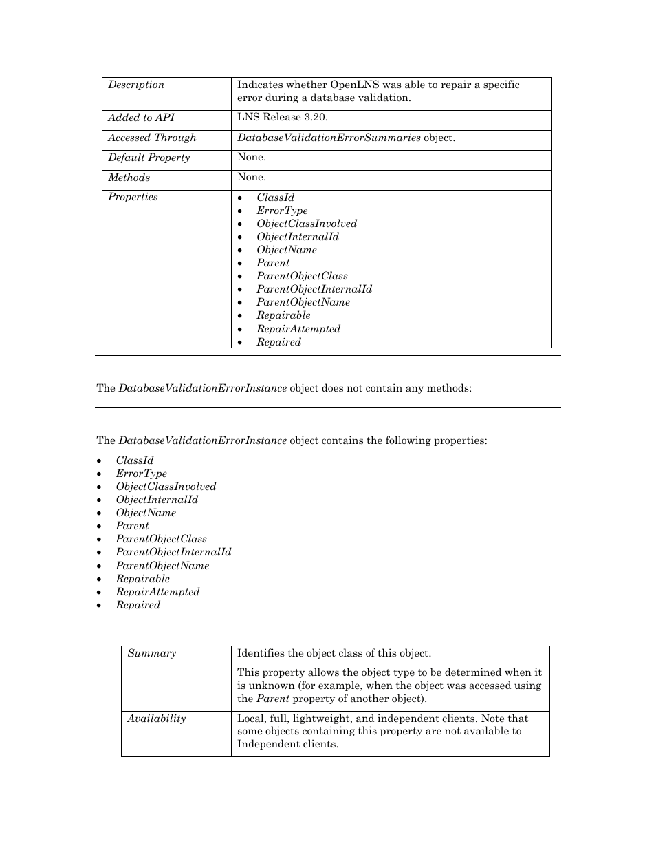 Methods, Properties, Classid | Echelon OpenLNS User Manual | Page 245 / 1081