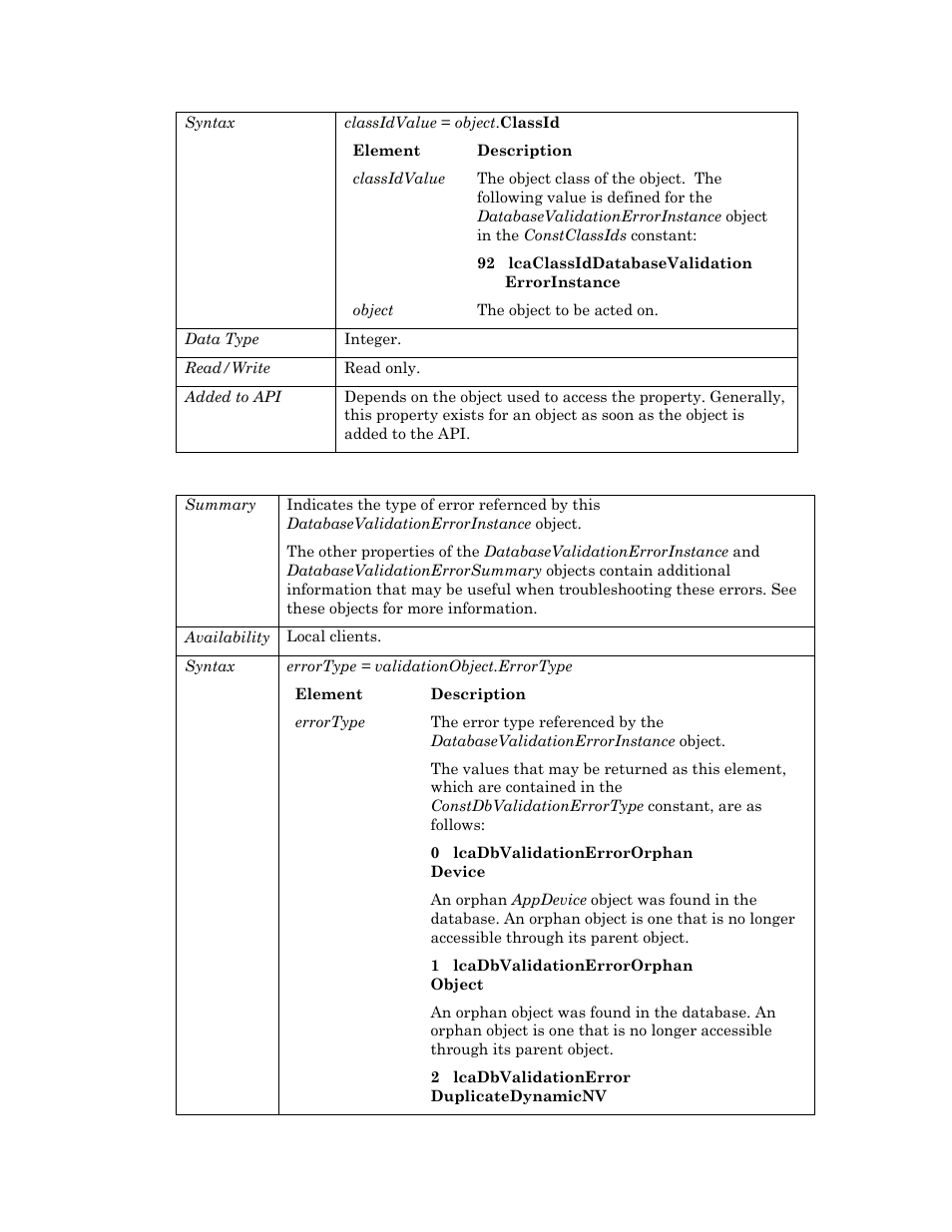 Errortype | Echelon OpenLNS User Manual | Page 246 / 1081