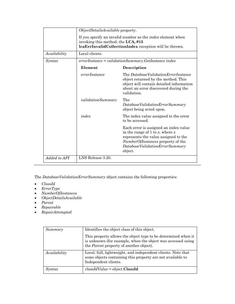 Properties, Classid | Echelon OpenLNS User Manual | Page 262 / 1081
