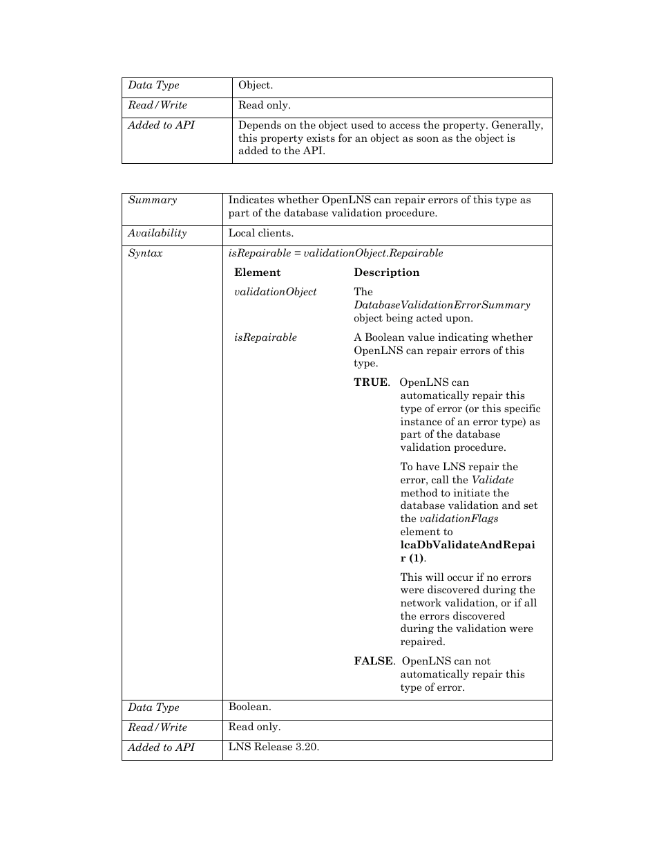 Repairable | Echelon OpenLNS User Manual | Page 268 / 1081