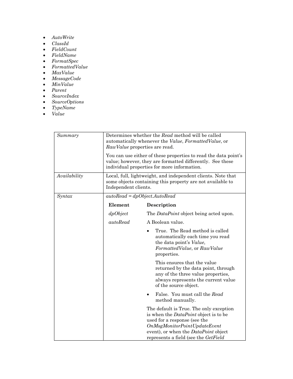 Autoread | Echelon OpenLNS User Manual | Page 273 / 1081